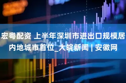 宏粤配资 上半年深圳市进出口规模居内地城市首位_大皖新闻 | 安徽网